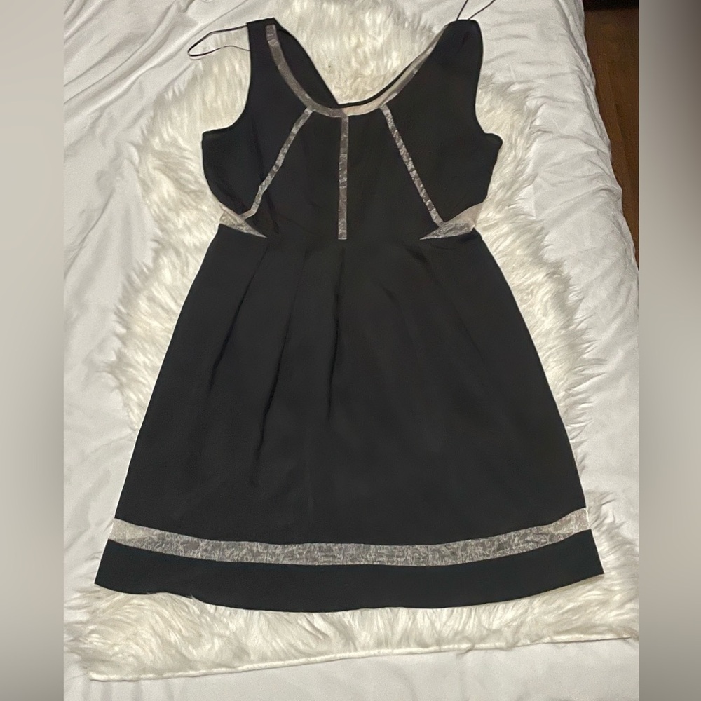 Black dress with sheer accents